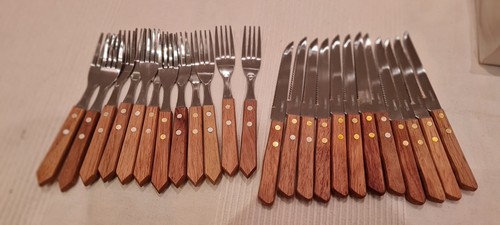 Teilig holz steakbesteck - 24,
