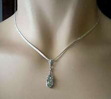 925 Silber ART DECO Collier mit grünem Amethyst