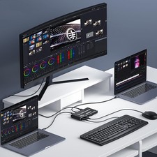 USB C KVM Switch 100W PD Dual