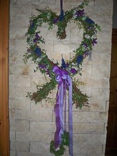  Deko-Kranz Blütenherz  Wiesenzauber Rattan+Kunststoff  ca : 80 cm hoch 