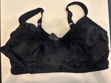 Ulla Popken große Größen schwarzer Entlastungs BH Punkte ohne Bügel Cup F