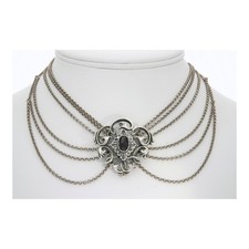 Trachten Collier Kette Granat