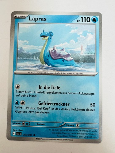 Pokemon karte lapras 016 091 - pokemon,