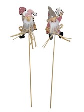 Blumenstecker Wichtel aus Holz, 2er Set - Frühlingsdeko, Osterdeko Pflanzstecker