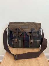 Barbour Tarras Tasche Wachs Tartan Wolle Tweed groß Umhängetasche Messenger Biker Utility
