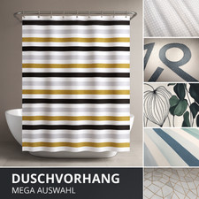NEU Design Duschvorhang Textil Alle Farben Vorhang 120/180/240 x 200cm mit Ringe