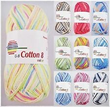 50g Cotton 8 Color Baumwolle Garn Wolle Strickgarn Stricken Häkeln GP 31,80€/1kg