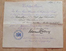 Urkunde  1. Weltkrieg Eisernes