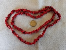 Endloskette, Splitterkette, Edelsteinkette, Schaumkoralle, rot