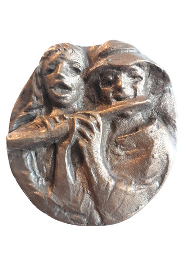 Kleines bronze relief hör - kleines, "hör