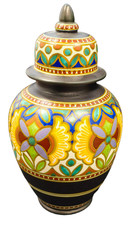 🇳🇱 Holland Vase 38cm mit Deckel 🌷 Handbemalt • Bunte Keramik