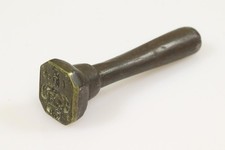 Petschaft Siegelstempel Bronze Adelswappen 18./19.Jhd (BX2286)