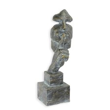 9932743 Skulptur Figur Resin/MGO "Der Flüsterer" Bronzeoptik 77x20x29cm 5,7kg