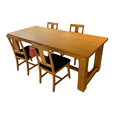 Maison Esstisch Und 4 Stühle Terra Pinie Massiv Bezug Stoff Regula 1637-05