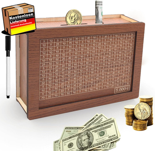 Holz spardose mit zähler - mit,