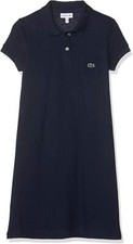 LACOSTE PIQUE POLO KLEID [ GR. 152 // 12 JAHRE ] MÄDCHEN GIRLS KLEID BLAU NEU 