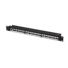 19" Patchpanel Panel Patchfeld für 24 Keystone Module 1HE unbestückt schwarz