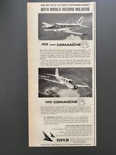Piper Twin Comanche Aircraft Flugzeug 1966 Vintage Ad Werbung Reklame
