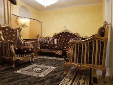 Sitzgarnitur Couchgarnitur Thronsessel Antikstil Barock Gold