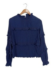 SIENNA Rüschen-Bluse Damen Bluse Gr. DE 36 blau Casual-Look