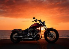 Motorrad Kunstdruck Biker