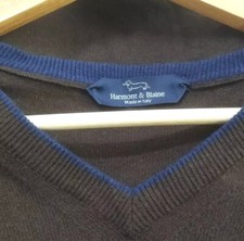 Harmont  & Blaine -Herren - V-Pullover -Braun /mit Blauen Rändern-NP 144,93 Euro
