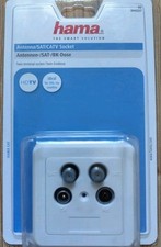 Hama Antennen-/ SAT-/ BK-Dose HDTV Twin-Enddose Aufputz Weiß