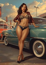 Pin Up Girl Kunstdruck Sexy