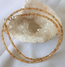 Citrin Kette facettiert  - 925 Silber - 32 Karat - 45 cm - Quarz -