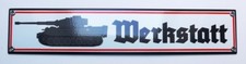Emailleschild Panzer Werkstatt