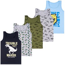 5 Jungen Unterhemden Baumwolle Tank Top Kinder Knaben Unterhemd Shirt 92-146