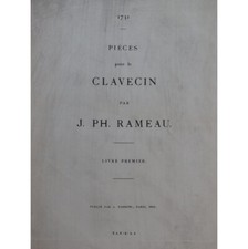 Rameau Jean-Philippe Stücke Buch Erster Clavichord 1861