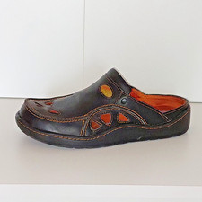 TMA Eyes - Pantoletten, Clogs, Latschen - Schwarz - Gr. 38 - Echtleder