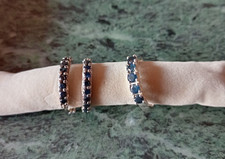 Schmuck-Set: wunderschöner Ring Silberring 925 Saphir + Creolen