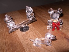 3x Glas Kristall Figuren  Bär, Hund Dackel, Bären Schaukel 