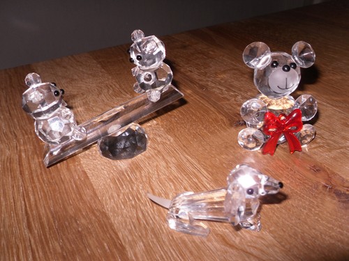 Glas kristall figuren - 3x,