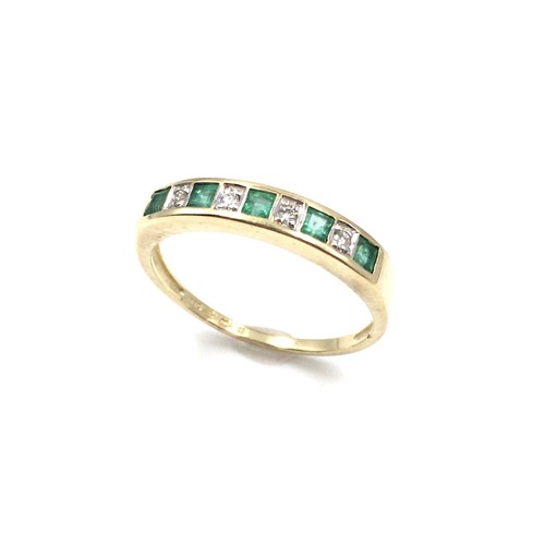 14kt gelbgold ring smaragd - 14kt,