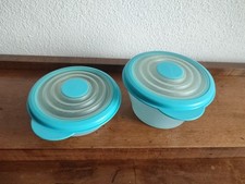 2x Tupperware Bungee Dose mit flexiblem blauen Deckel 240ml & 500ml