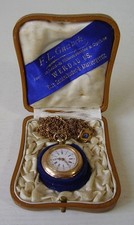 Antike schöne 585 Gold Damen Taschenuhr mit Halskette im Etui um 1900 (17)