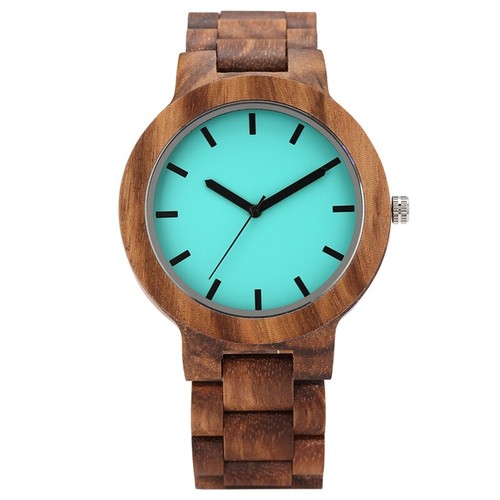 Herrenuhr naturholz blaues - naturholz,