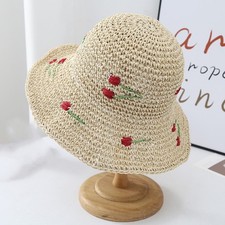 Sonnenschutzhut mit gro?er Krempe aus Stroh gewebt f��r Damen Sommer Outdoor Ak