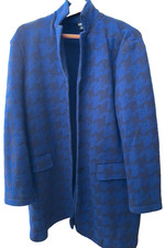 Wolljacke DKNY Gr. 40/42 Hahnentrittmuster blau