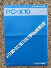 Bedienungsanleitung Toshiba Stereo Cassetten Tonbandgerät PC X10 Kassetten 