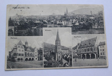 Postkarte Freiburg i. Br. Rathaus Kaufhaus Münster gelaufen 18.5.16 Feldpost
