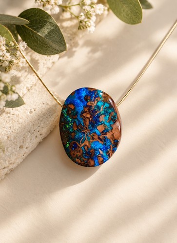 Boulder opal anhänger - boulder,