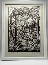 Prof. Franz Weiss "Heilige Familie" Holzschnitt