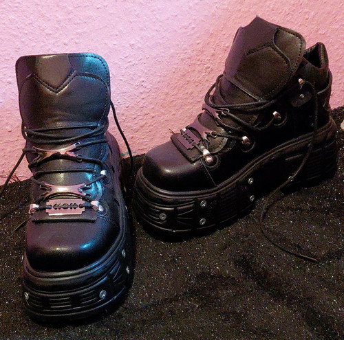 New rock stiefeletten schwarz - new,