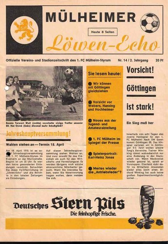 Fussball programmheft 74 - , 74/75