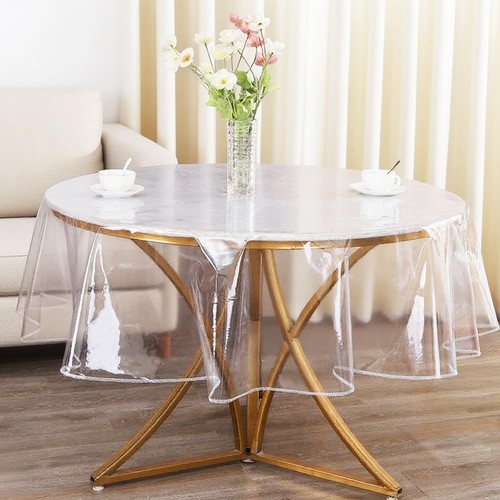 Tischdecke transparent rund - transparent,