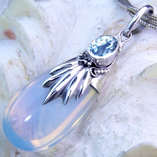Opalglas topas silber 925 - topas,